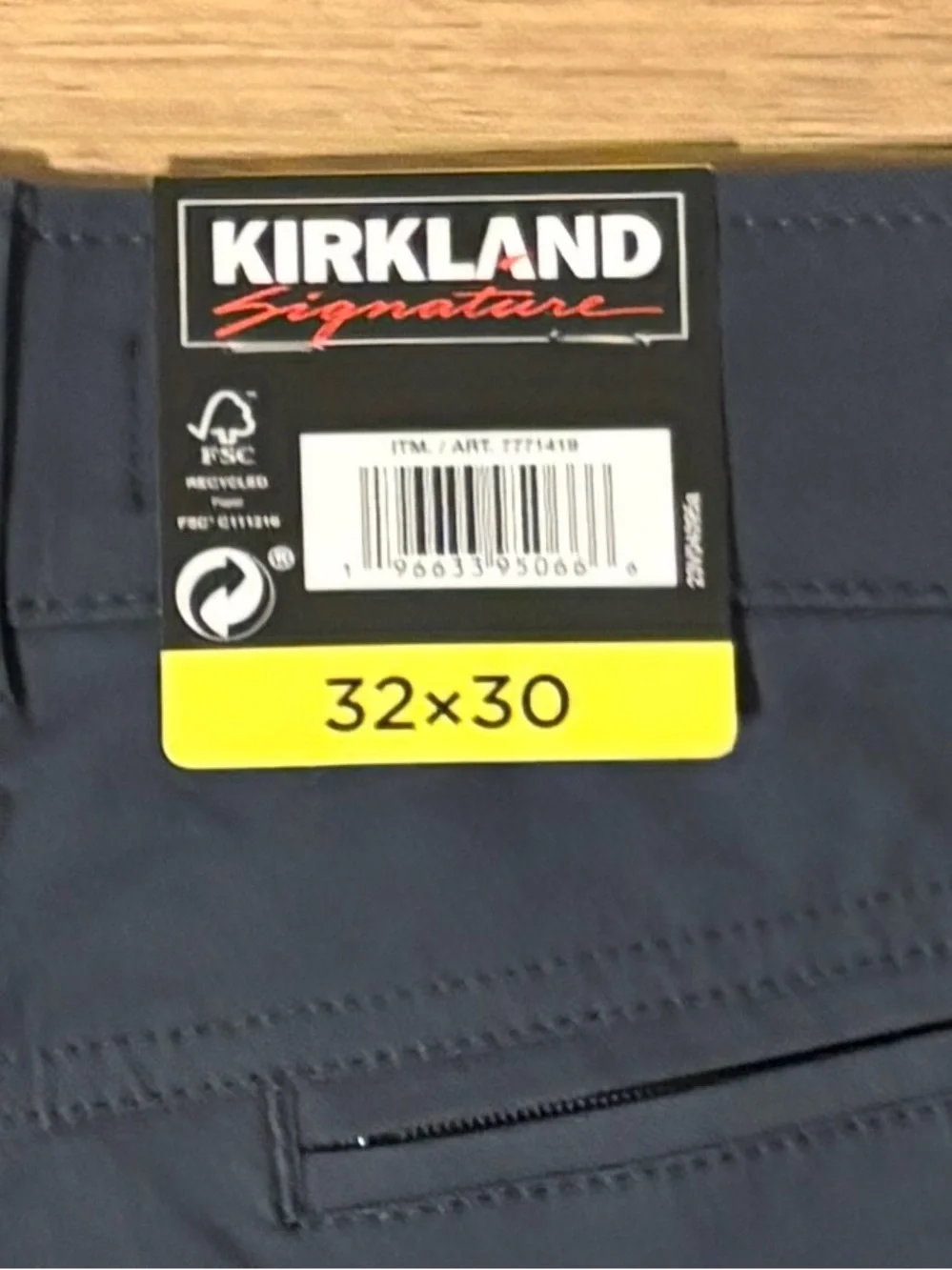 Kirkland Signature Men's Dark Blue Stretch Cargo Pants